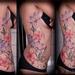 Tattoos - Colored Flowers on Rib - 58101